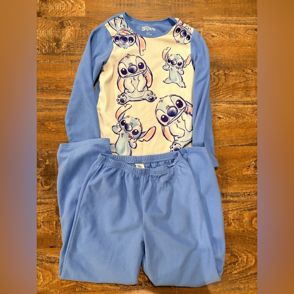 Disney Blue Stitch Fleece Pajama Set for Kids